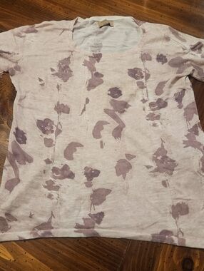 Light Pink Floral-Print Short Sleeve Tee